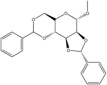 甲基-外型-2,3:4,6-二-O-苯亚甲基-α-D-吡喃甘露糖苷结构式