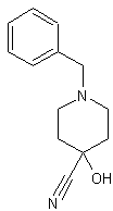 1-苄基-4-氰基-4-羟基哌啶结构式