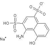 1-氨基-8-萘酚-2,4-二磺酸单钠水合物结构式