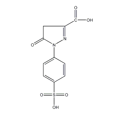 5-氧代-1-(4-磺苯基)-2-吡唑林-3-羧酸结构式
