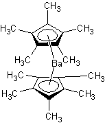 双(五甲基环戊二烯)钡 二甲氧基乙烷加合物结构式