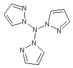 三(吡唑-1-基)甲烷结构式