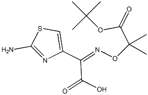 (Z)-2-氨基-α-[1-(叔丁氧基羰基)-1-甲基乙氧基亚氨基]-4-噻唑乙酸结构式