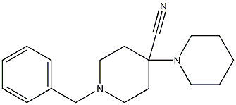 N-苄基-4-氰基-4-(1-哌啶)-哌啶结构式