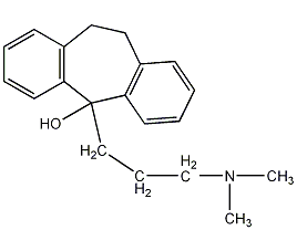 5-(3-二甲氨基丙基)-10,11-二氢二苯并[A,D]环庚烯-5-醇结构式