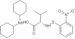 N-2-硝基苯基亚磺酰基-L-缬氨酸二环己基胺盐结构式