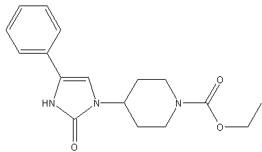 4-(2-氧-4-苯基-2,3-二氢-1H-咪唑-1-基)哌啶-1-甲酸乙酯结构式