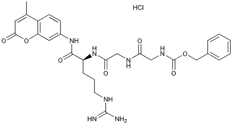 Z-甘氨酰甘氨酰精氨酸氨基甲基香豆素盐酸盐结构式