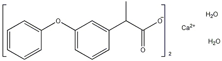 2-(3-苯氧基苯)丙酸钙盐二水结构式