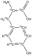 L-酪氨酸-13C9结构式