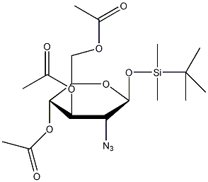1-O-叔-丁基二甲基甲硅烷基2-叠氮-2-脱氧-β-D-吡喃葡萄糖苷3,4,6-三乙酸结构式