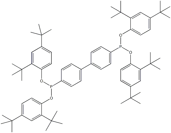 四(2,4-二叔丁基酚)-4,4'-联苯基二亚磷酸酯结构式