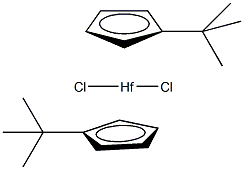 双(叔丁基环戊二烯)二氯化铪结构式