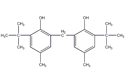 2,2'-亚甲基双(6-叔丁基-4-甲基苯酚)结构式