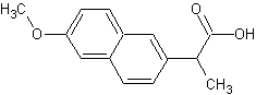 (±)-2-(6-甲氧基-2-萘基)丙酸结构式