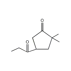 2,2-二甲基-4-(2-丙酰基)环戊酮结构式