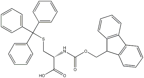 芴甲氧羰基-S-三苯甲基-L-半胱氨酸结构式