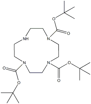 1,4,7-三-Boc-1,4,7,10-四氮杂环十二烷结构式