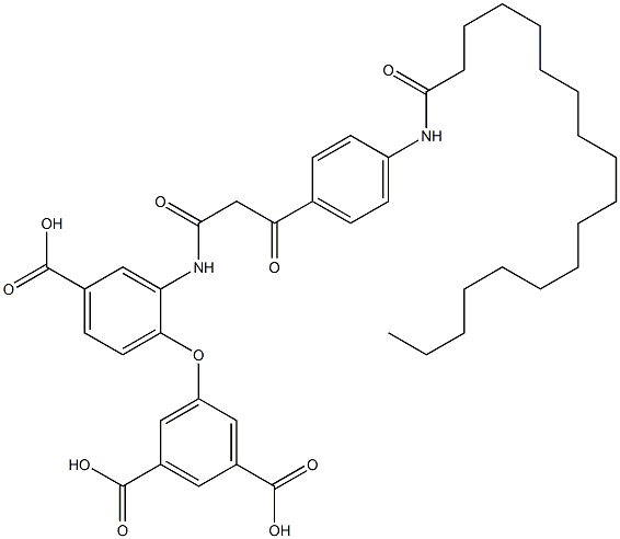 5-[4-羧基-2-[[1,3-二羰基-3-[4-[(1-羰基十八烷基)氨基]苯基]丙基]氨基]苯氧基]异酞酸结构式