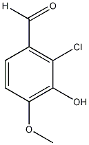 2-氯-3-羟基-4-甲氧基苯甲醛结构式