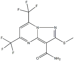 5,7-双(三氟甲基)-2-(甲基硫)吡唑啉[1,5-a]嘧啶结构式