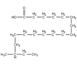 16-甲基十八(烷)酸结构式