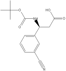 (S)-Boc-3-氰基-β-苯丙氨酸结构式