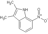 2,3-二甲基-7-硝基吲哚结构式