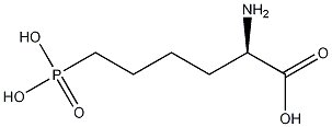 (R)-(-)-2-氨基-6-磷酸基己酸水合物结构式