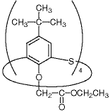 4-叔丁基-1-(乙氧基羰基甲氧基)硫杯[4]芳烃结构式