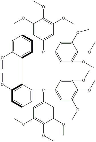 (R)-(+)-2,2'-双[二(3,4,5-三甲氧苯基)膦基]-6,6'-二甲氧基-1,1'-联苯基结构式