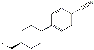 4-(反-4-乙基环己烷)氰苯结构式