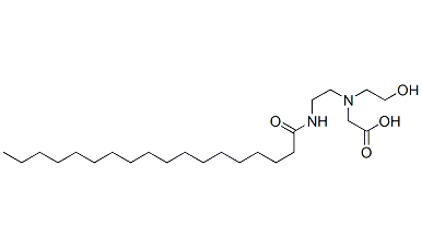 N-(2-羟乙基)-N-[2-[(1-1-氧十八)氨基]乙基]甘氨酸结构式