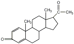 1,4-孕二烯-3,20-二酮结构式