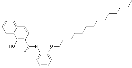 1-羟基-N-(2-十四烷氧基苯)-2-萘磺酰胺结构式