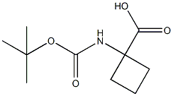N-叔丁氧羰基-1-氨基环丁烷羧酸结构式