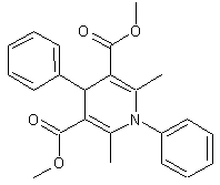 3,5-二甲酯基-1,4-二氢-2,6-二甲基-1,4-二苯基吡啶结构式