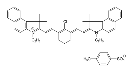 2-(2-[2-氯-3-[2-(3-乙基-1,1-二甲基-1,3-二氢-苯并[e]吲哚-2-亚基)-亚乙基]-环己-1-烯基]-乙烯基)-3- 乙基-1,1-二甲基-1H-苯并[e]吲哚 4-甲基苯磺酸盐结构式