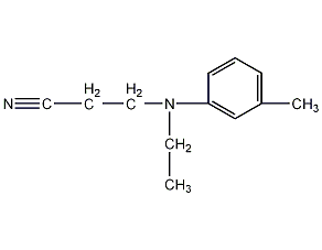 N-乙基-N-氰乙基间甲苯胺结构式