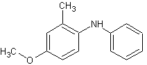 4-甲氧基-2-甲基二苯胺结构式