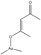 二甲基(乙酰丙酮)黄金(III)结构式