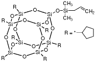 1-(烯丙基二甲基硅氧基)-3,5,7,9,11,13,15-七环戊基五环-八聚倍半硅氧烷结构式