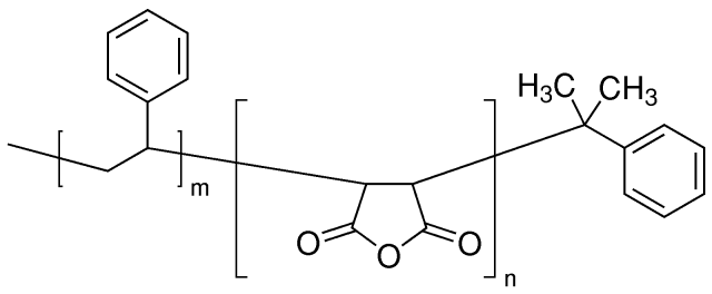 聚(苯乙烯-co-顺丁烯二酸酐)结构式