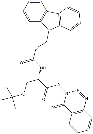 N-芴甲氧羰基-O-叔丁基-L-丝氨酸-3,4-二氢-3-羟基-4-氧代-1,2,3-苯并三嗪酯结构式