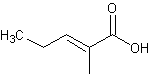 反-2-甲基-2-戊烯酸结构式