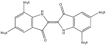 靛蓝四磺酸四钾盐水合物结构式