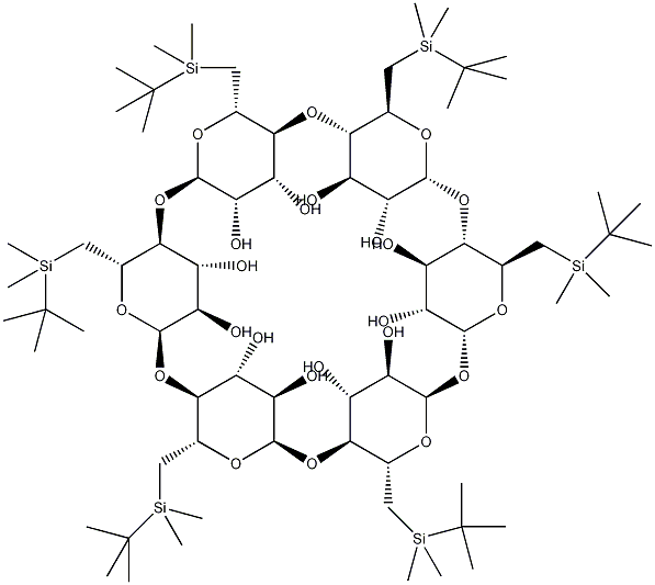 苯丙锡-6-(二甲基-叔-丁基甲硅烷基)-α-环糊精结构式