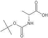 N-(叔丁氧基羰基)-D-丙氨酸结构式
