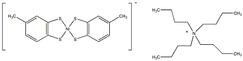 四丁基铵二(4-甲基-1,2-苯二硫醇酸根)镍酸结构式