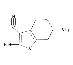 2-氨基-3-氰基-6-甲基-4,5,6,7-四氢-1-苯并噻吩结构式